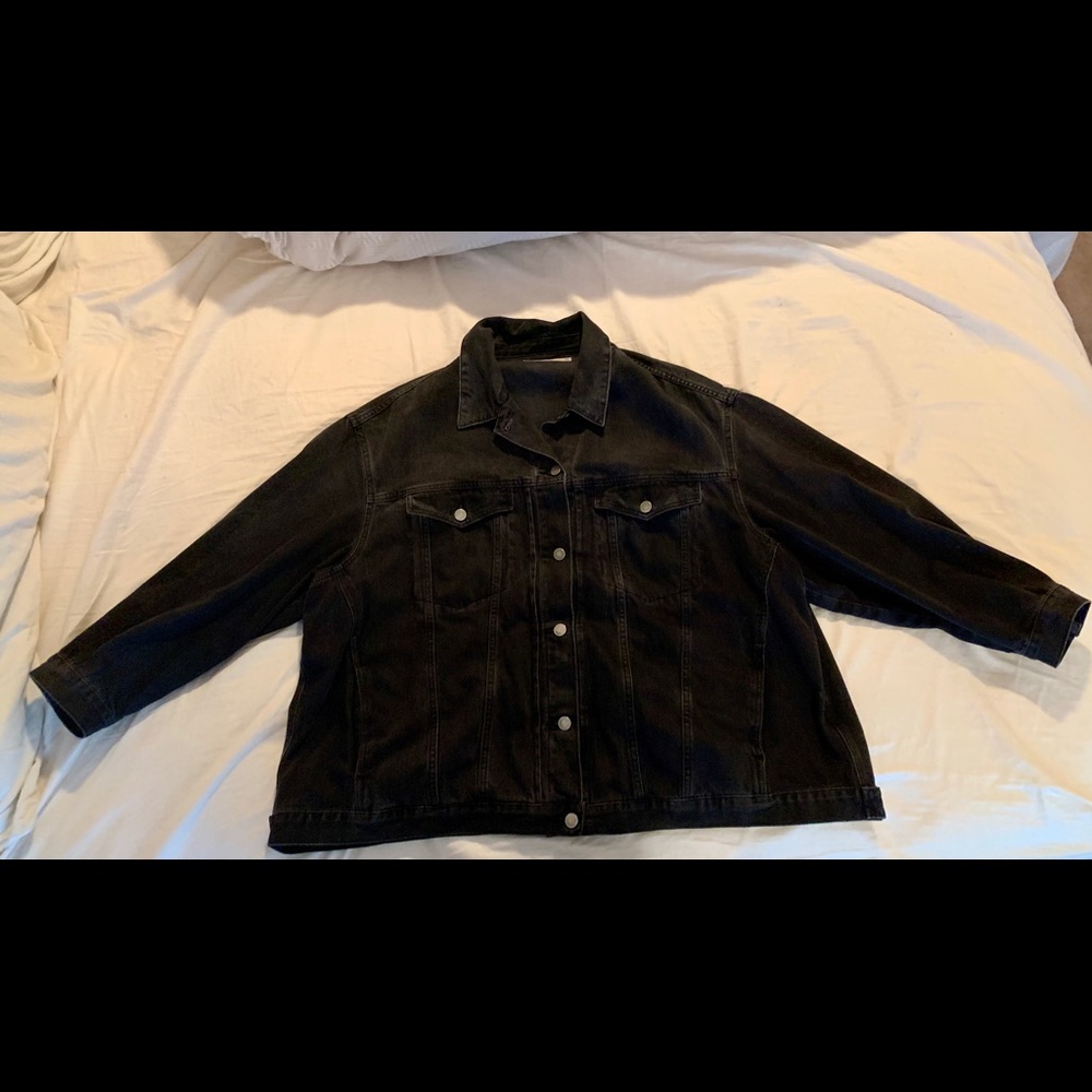 Plus Size Black Denim Jacket